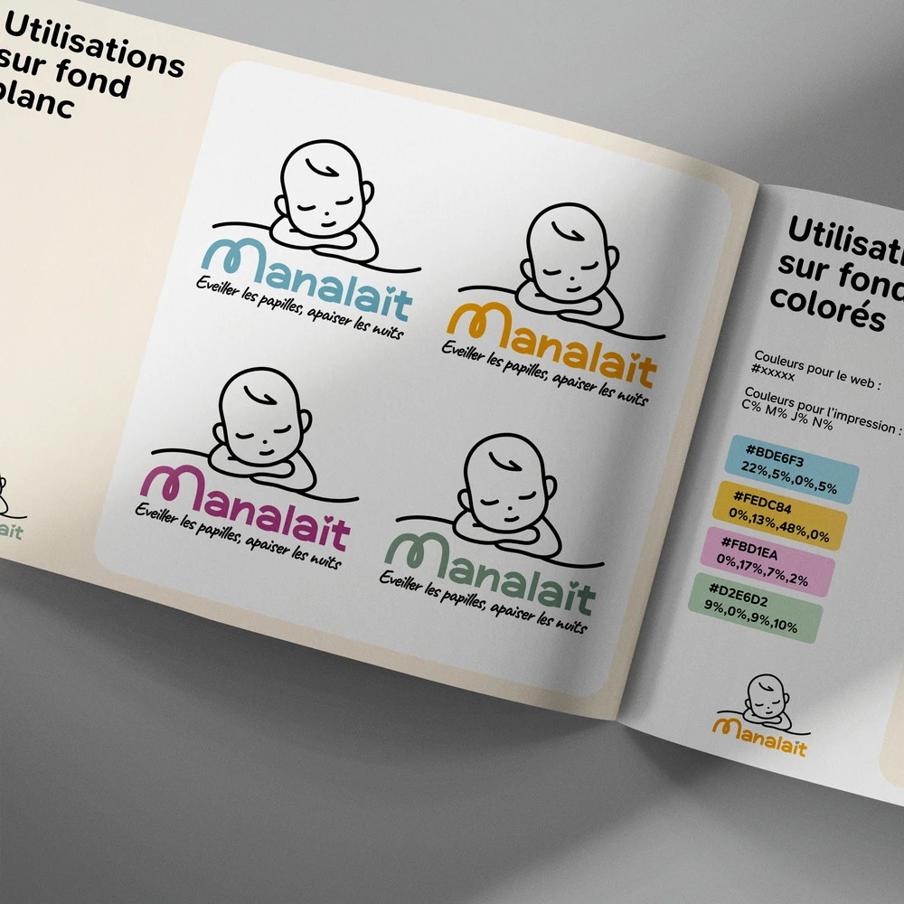 Vue de l'intérieur de la charte graphique faite par Kyoru pour Manalait