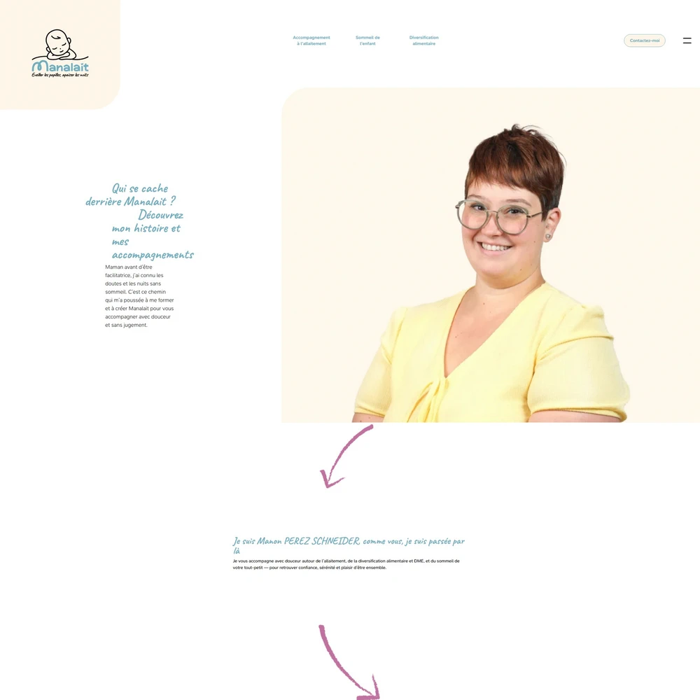 Détail de la page qui suis-je du site de Manalait réalisé par Kyoru.